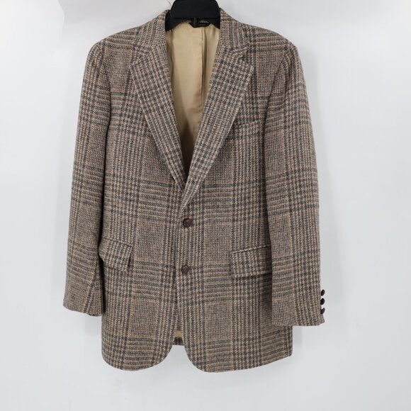 VTG The Andover Shop Sport Coat Mens 38 Tweed Windowpane Check jacket 3 button